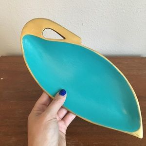 Wooden Boho Gold Teal Catch All Tray